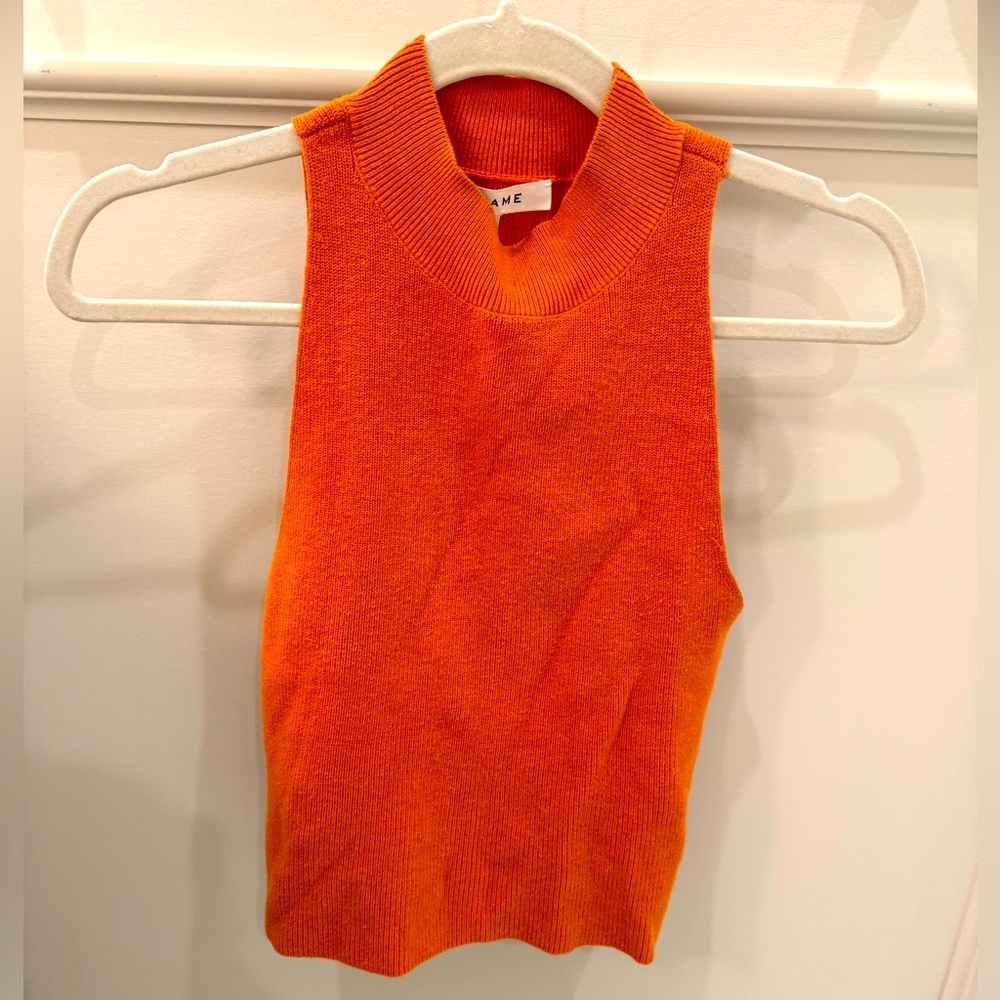 Frame orange knit top